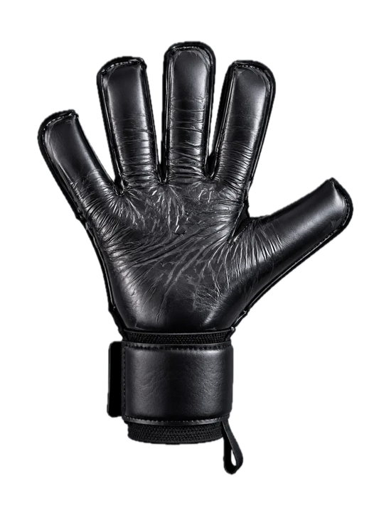 The GKN Goalkeeping Gloves BDGK VRTX hybrid goalkeeper glove in black with 4mm contact latex and VG cut palm.