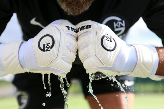 Goalkeeper washing and caring for GKN gloves
