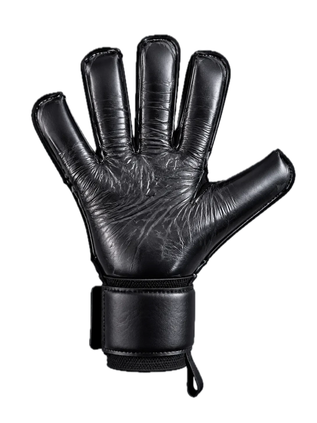 The GKN Goalkeeping Gloves BDGK VRTX hybrid goalkeeper glove in black with 4mm contact latex and VG cut palm.